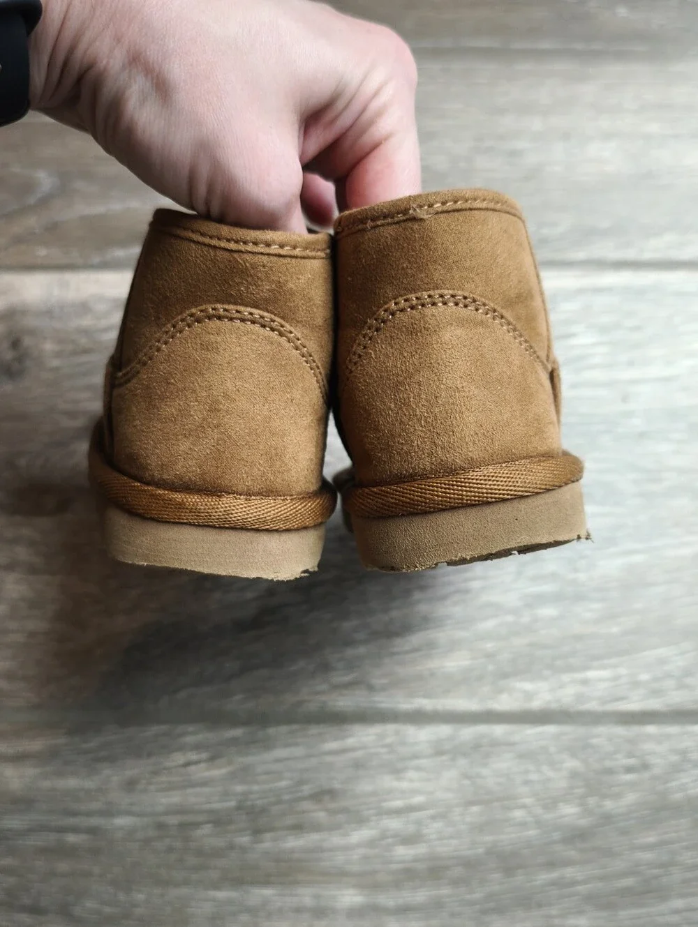 Gap Girls Brown Faux Suede Ankle Boots Size 5 Cozy Winter Boots